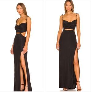 For Love And Lemons Elegant Black Cutout Maxi Dress